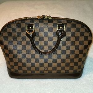 Authentic 2004 Louis Vuitton Brown Damier Ebene Alma PM